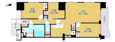 東京都八王子市横山町の中古マンションの間取り図